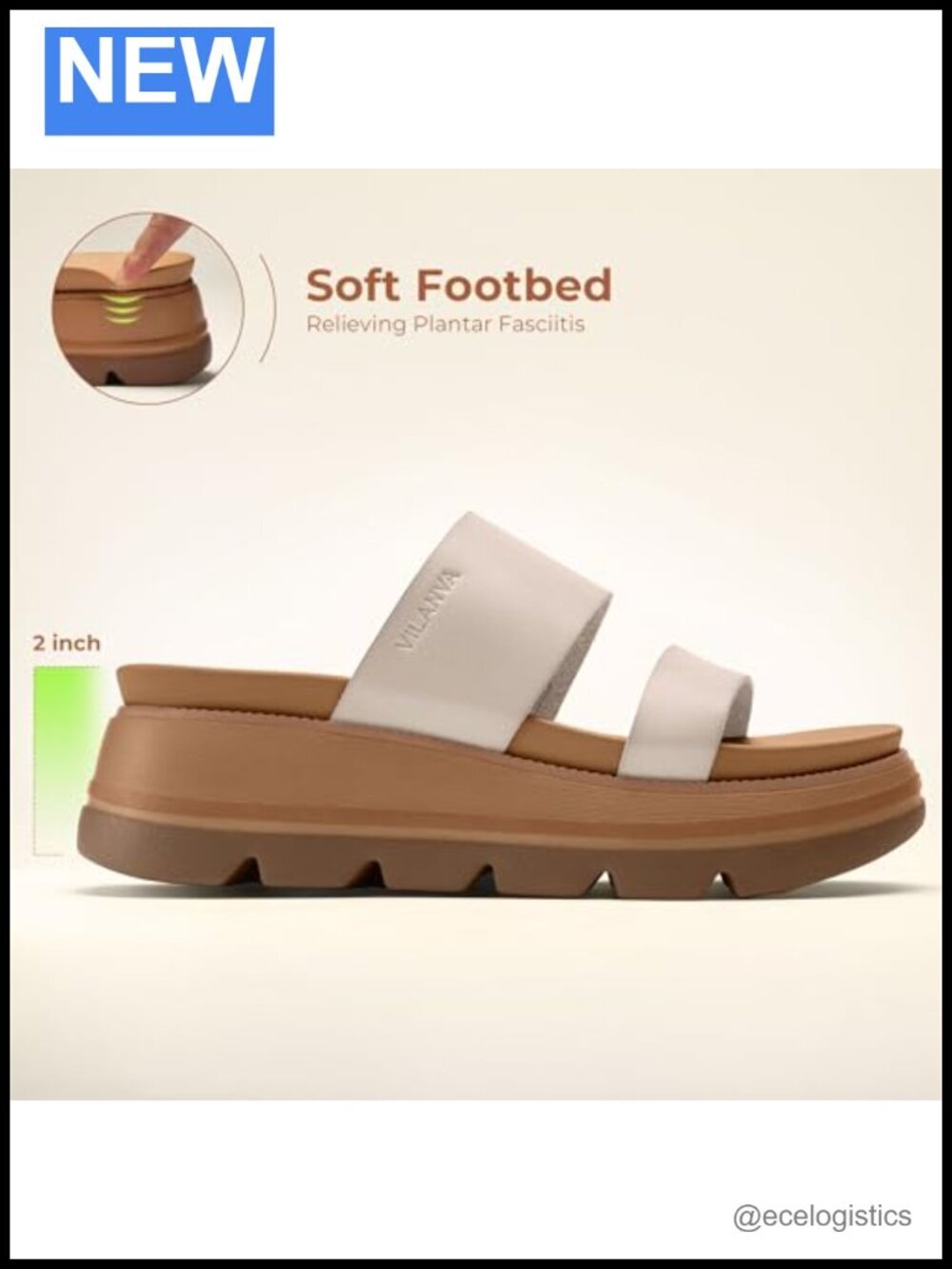 Women's Platform Slides Sandals Non-Slip Lightweight Arch Support EVA